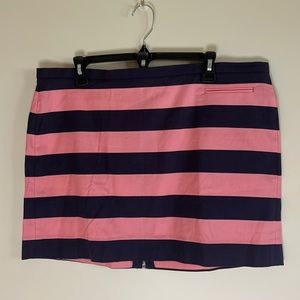 GAP Womens 14 Mini Skirt Pink and Navy Full Zipper in Back 1 Front Pocket